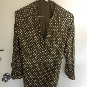 Old Navy Tan Cottage Print Cotton Blend Lightweight Summer Tunic Size L